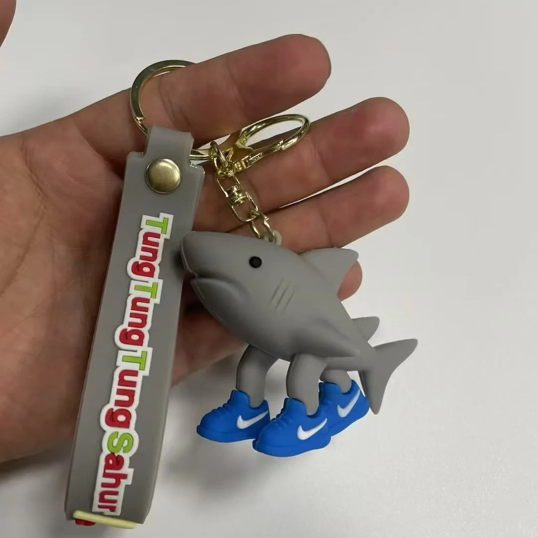 Italian Brainrot Animals Keychains for Accessories Funny Sigma Skibidi Rizz Cat Silly Meme Keyrings Fans Friends Gifts Wholesale