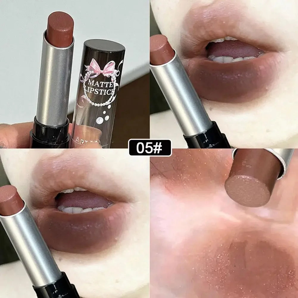 Velvet Brown Finish Matte Lipstick,Super Soft & Ultra Silky Lip Stick,Long Lasting & Moisturizing Vegan Lip Makeup For Wome S9Q2