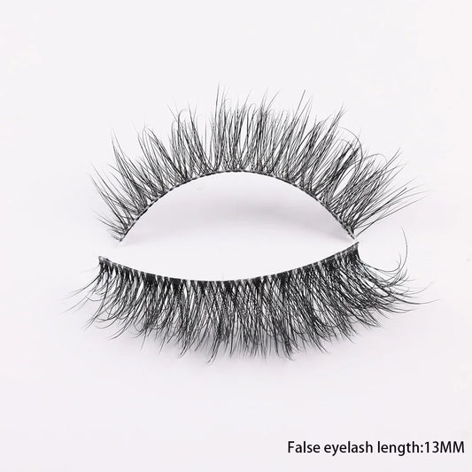Clear Band Eyelashes Natural Fluffy 3D Mink Lashes D Curl Volume Wispy False Eyelashes With Clear Band Soft Reusable Lashes