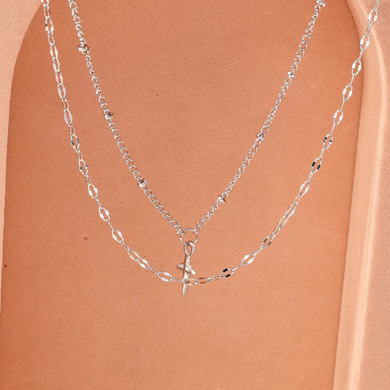 Y2K Crystal Butterfly Heart Necklace Fashion Kpop Shiny Clavicle Chain Necklaces for Women Girls New Trend Party Gifts Jewelry