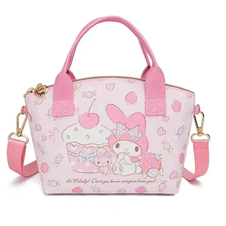 Fashion Hello kitty PU Leather girls' Cosmetic Bag Handbag Cute Large-capacity Woman Convenient Shopping Bag Crossbody