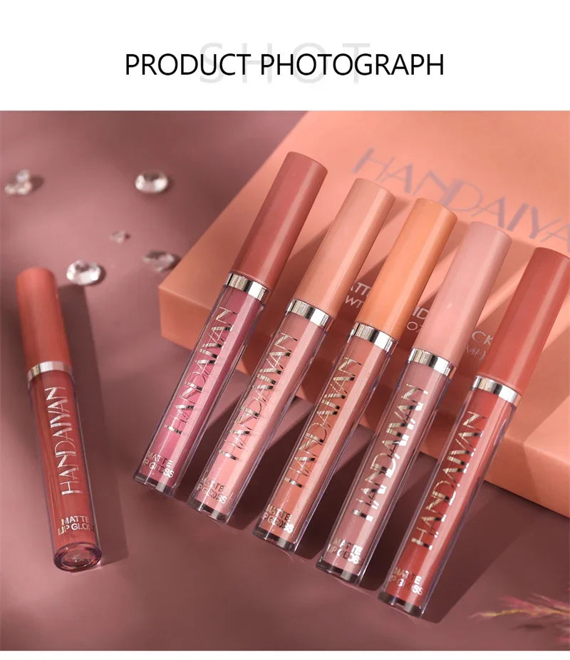 HANDAIYAN Matte Lipstick Set – 1/6 PCS Waterproof, Long Lasting & Non-Stick
