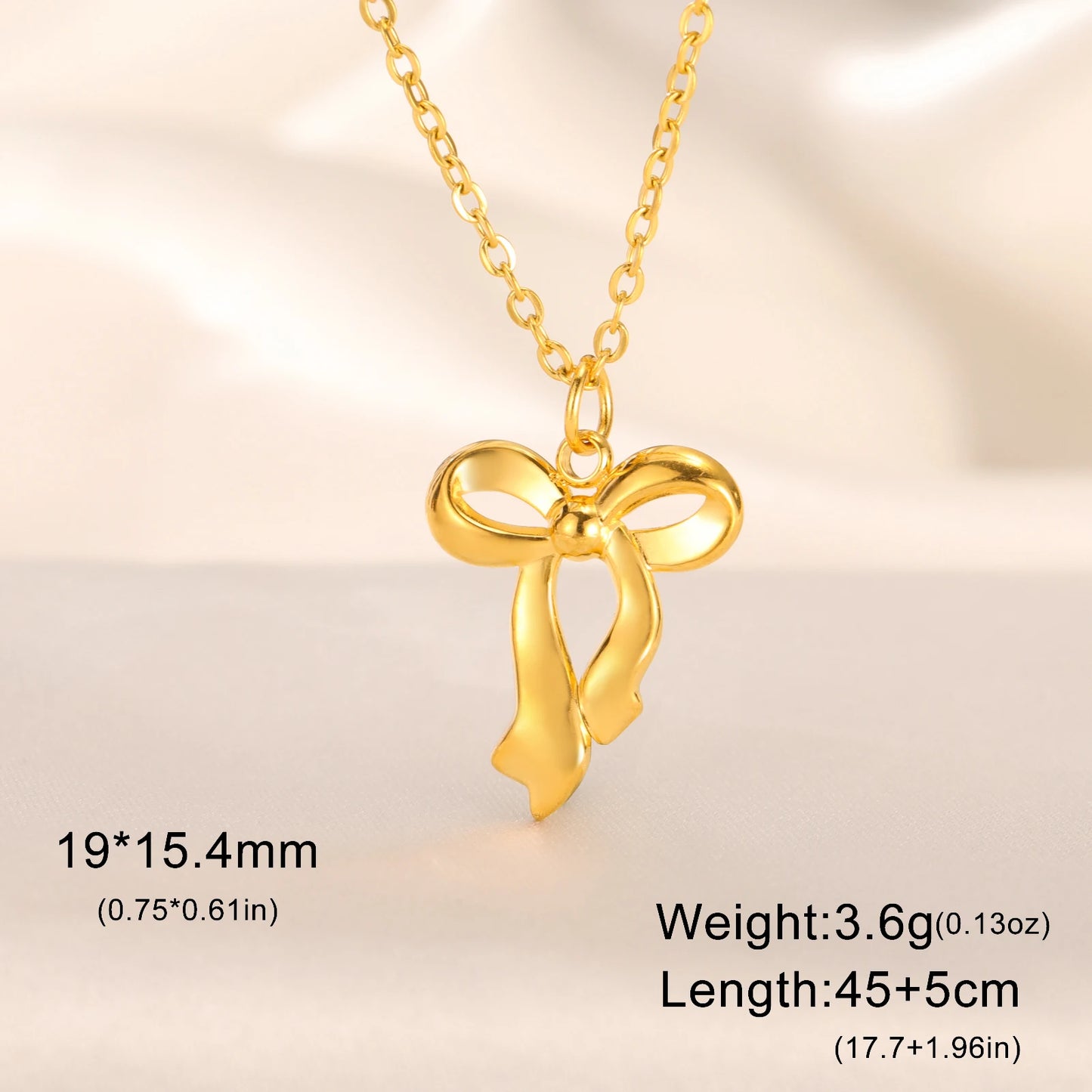 Romantic Bowknot Necklace – Korean Kpop Stainless Steel Choker for Women