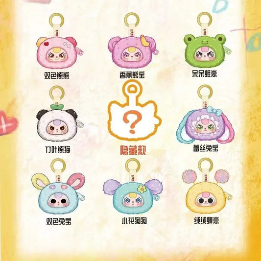 Baby Three Storage Pouches Vinyl Plush Blind Box Trendy Toy Cute Bag Charm Decorative Accessories Keychain Girl Surprise Gift