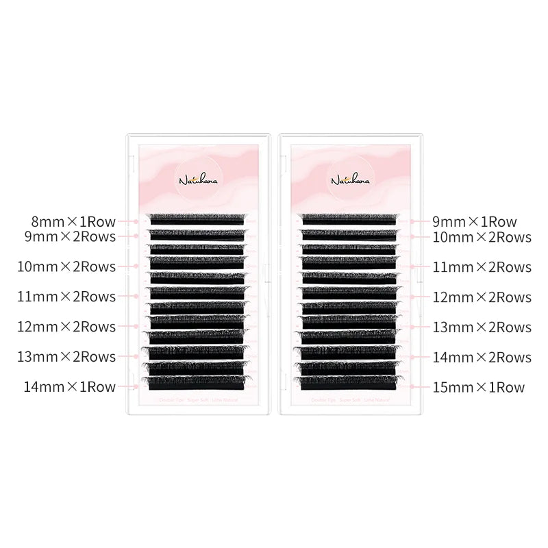NATUHANA 3D W Shape Eyelash Extensions – Premade Volume Fan Faux Mink Lashes