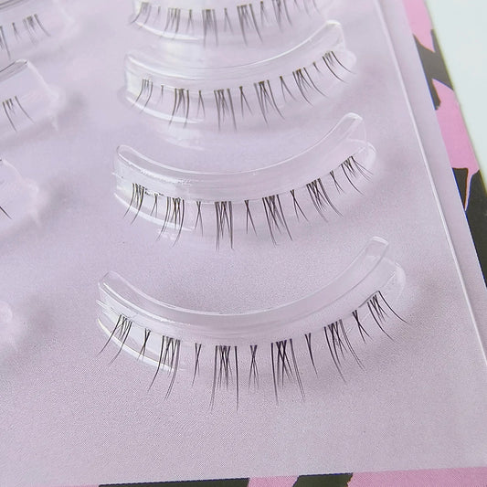 5 Pair Clear Band Lower Eyelashes Handmade False Eyelashes Bottom Lashes Natural Manga Lashes douyin makeup lash Extension