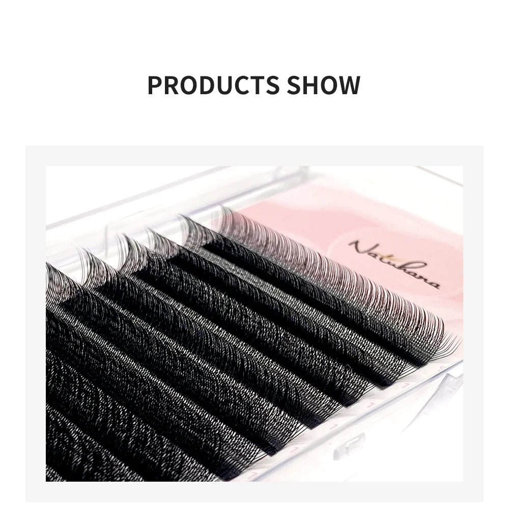 NATUHANA 3D W Shape Eyelash Extensions – Premade Volume Fan Faux Mink Lashes