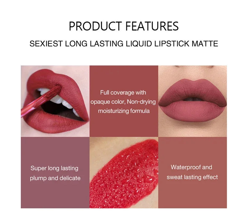 HANDAIYAN Matte Lipstick Set – 1/6 PCS Waterproof, Long Lasting & Non-Stick