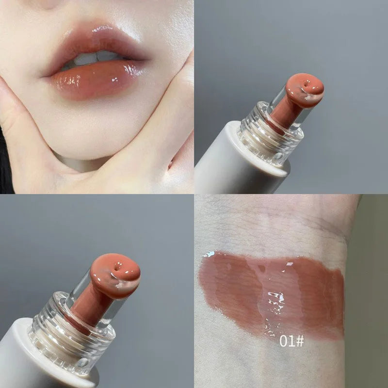 Crystal Jelly Lip Gloss Mirror Water Liquid Lipstick Moisturizing Long Lasting Sexy Red Lip Plumper Makeup Tint Korean Cosmetics