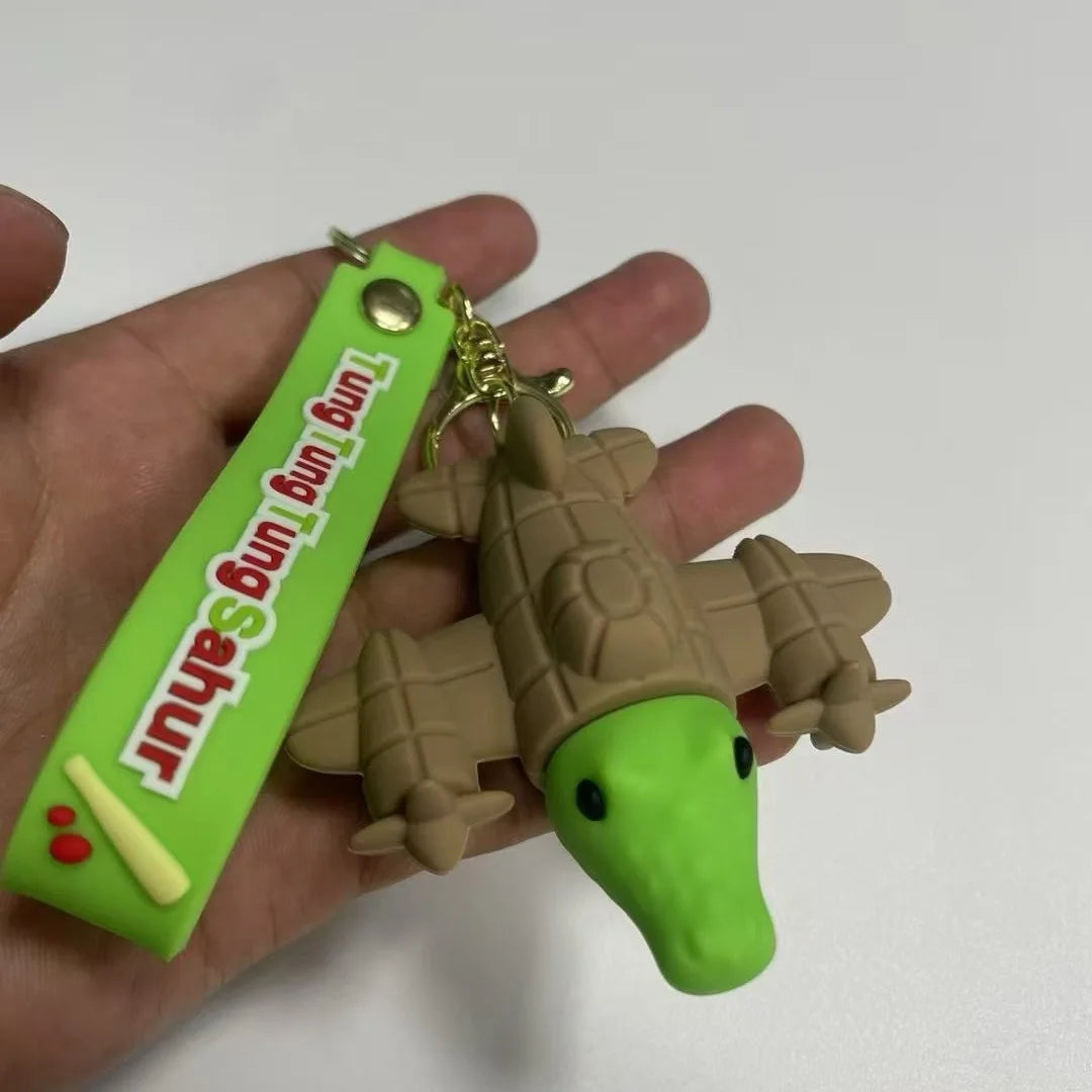 Italian Brainrot Animals Keychains for Accessories Funny Sigma Skibidi Rizz Cat Silly Meme Keyrings Fans Friends Gifts Wholesale