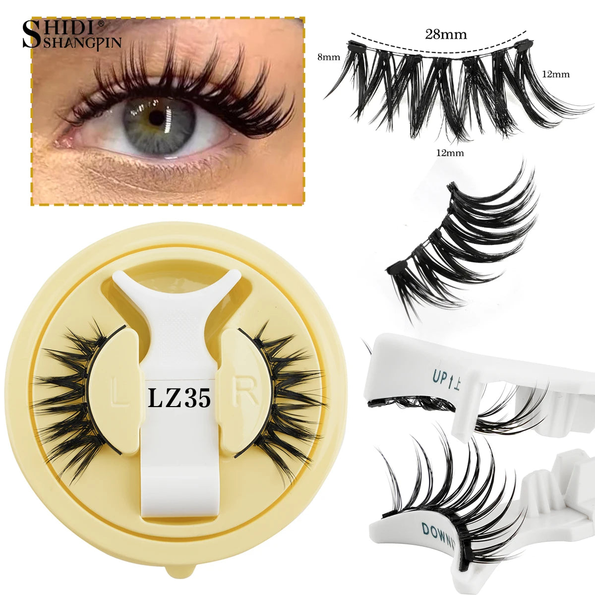 Magnetic Eyelashes 1/2 Pairs Handmade 3D Mink Lashes Reusable False Eyelashes Set Natural Long Fake Eyelash Makeup Tweezers Tool