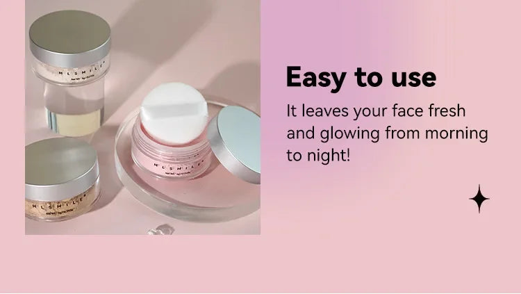MLSIMLE 4 COLORS Natural Shimmer Pearl Setting Powder Contouring Highlighting Waterproof Sweat-proof Oil-control Makeup Powder