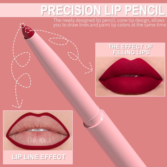 Matte Lip Liner Pencil Set (6 Colors) – Waterproof, Sweatproof & Easy Glide