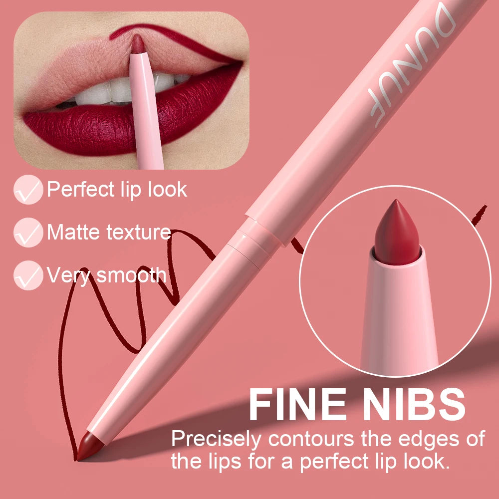 Matte Lip Liner Pencil Set (6 Colors) – Waterproof, Sweatproof & Easy Glide