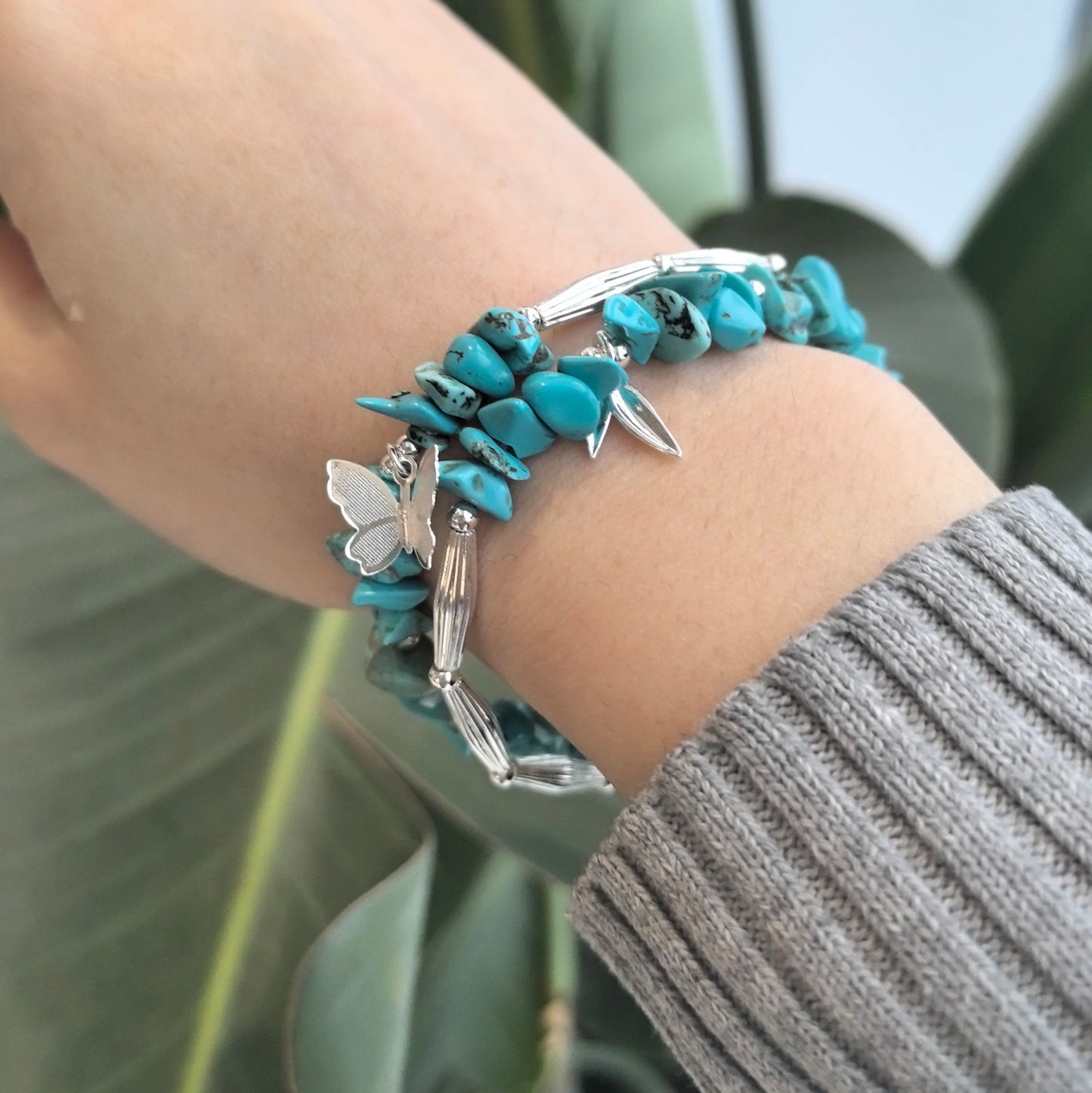 925 Sterling Silver Bracelet Bangle Simple Green Leaf Elegant Nature For Woman Girl Fashion Jewelry Gift Dropship Wholesale
