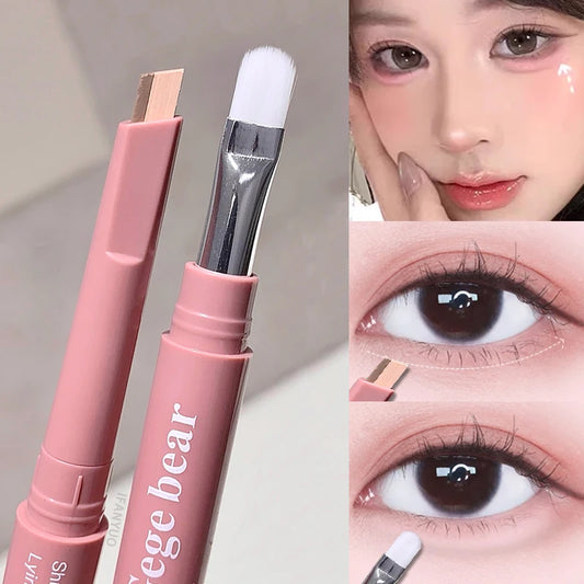 Dual-Tone Lying Silkworm Pencil Matte Highlighting Shadow Pencil Nude Beige Brown Brightening Cream Waterproof Makeup Tool
