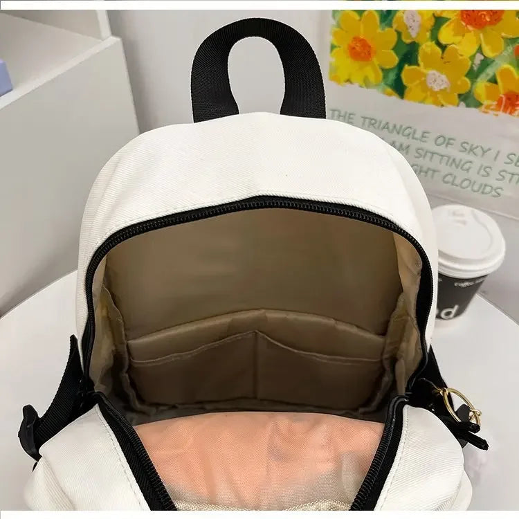Cat Cartoon Dual-Shoulder Backpack for Girls Primary And Middle School Students Nylon Material Bookbag Easy to Carry
