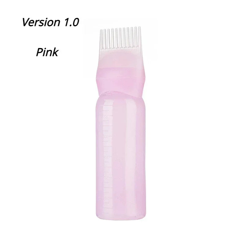 Silicone Shampoo Brush Head Scalp Massage Comb Hair Dye Tint Oil Applicator Bottle with Brush Barber Salon Hair Styling Tools