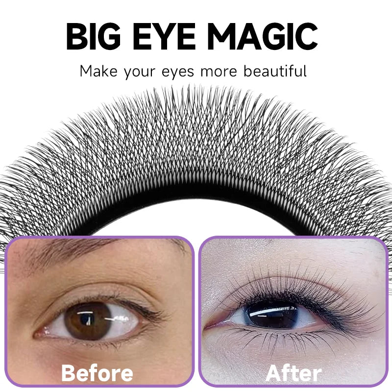 JASBLUE 4D W Shaped Eyelash Extension Premade Fans Natural Soft Light Individual Lashes 12 Lows False Eyelash CD Curl