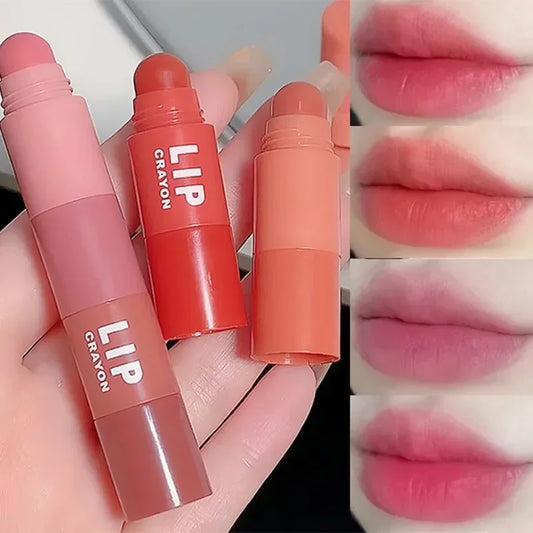 4pcs/set Lipstick Korean Girl Group Crayon Lipstick Long Lasting Matte Lip Makeup Tint Easy To Color 3D Sexy Waterproof Lipgloss