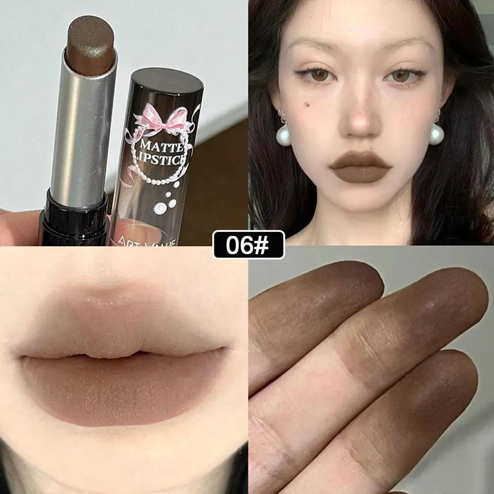 Velvet Brown Finish Matte Lipstick,Super Soft & Ultra Silky Lip Stick,Long Lasting & Moisturizing Vegan Lip Makeup For Wome S9Q2
