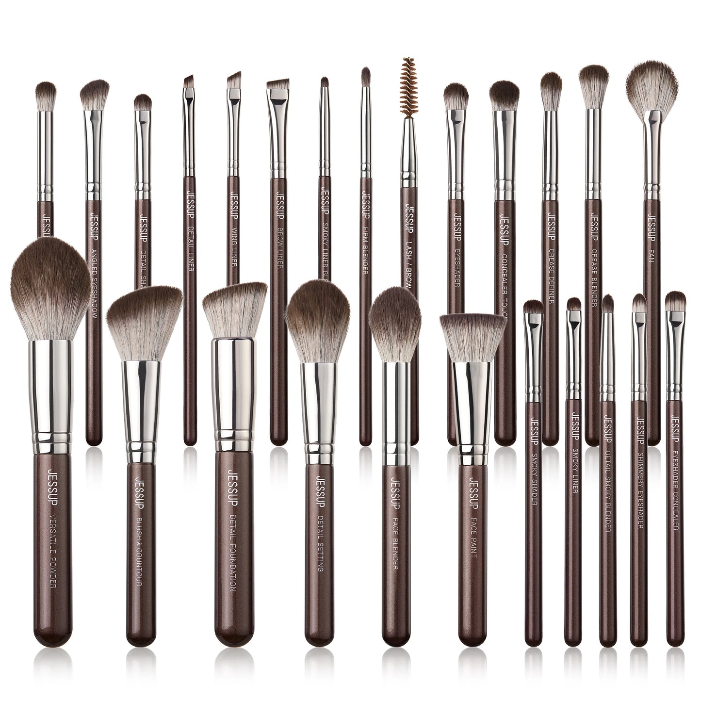 Jessup Professional Makeup brushes set ,6- 25pcs Makeup brush Natural Synthetic Foundation Powder Highlighter Pearl White T215