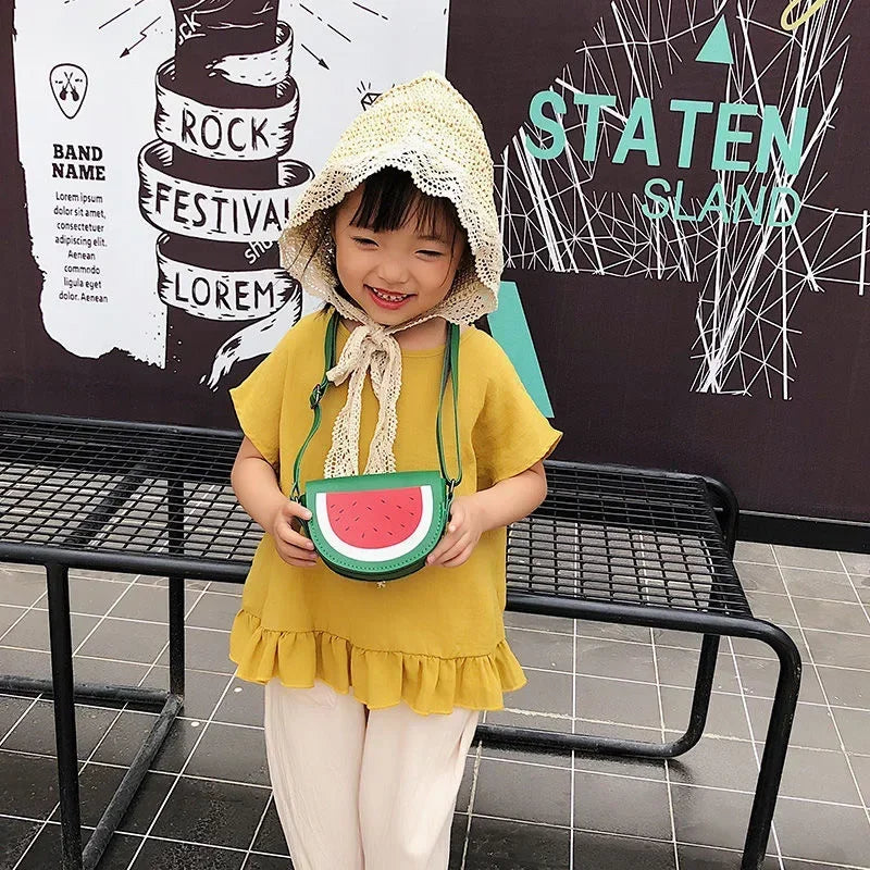 Cute PU Leather Children's Small Shoulder Bags Lovely Cartoon Baby Girls Coin Purse Handbags Princess Accessories Crossbody Bag
