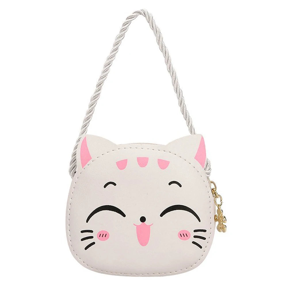 Girls Kawaii Satchel Bag Cartoon Cat Mini Shoulder Bag Casual Small Pouch Compact Kids Daily Bags