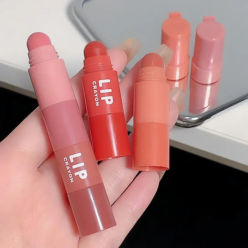 4pcs/set Lipstick Korean Girl Group Crayon Lipstick Long Lasting Matte Lip Makeup Tint Easy To Color 3D Sexy Waterproof Lipgloss
