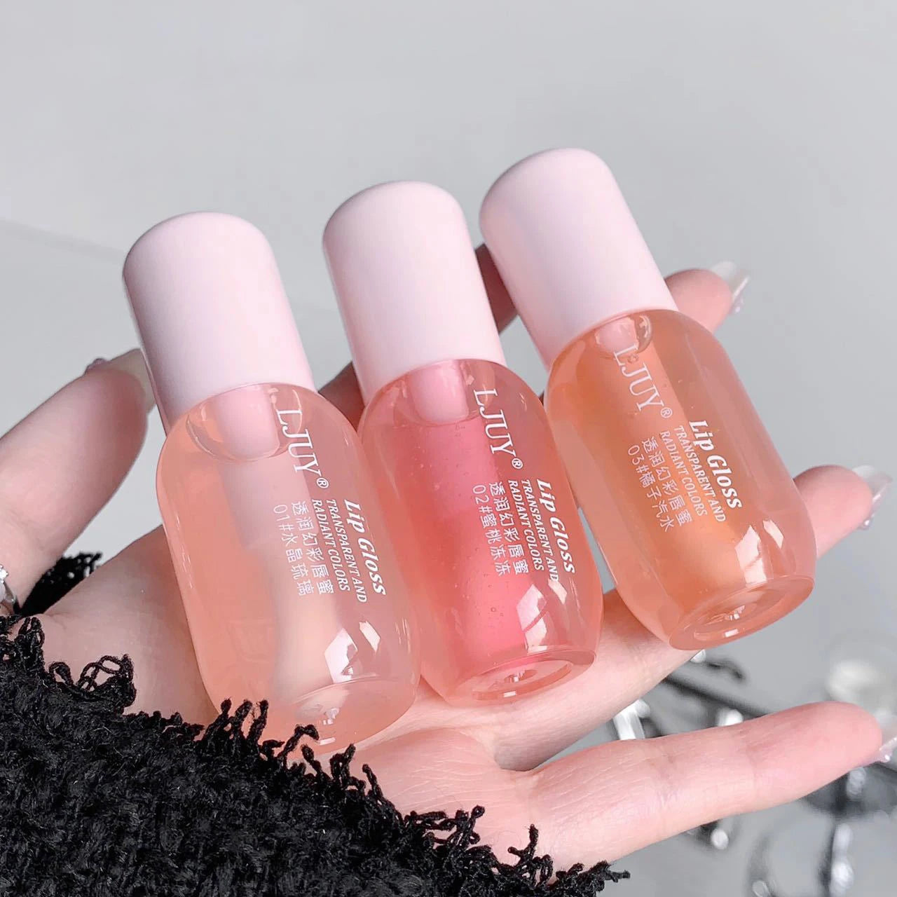 Fruit Crystal Jelly Lip Oil Hydrating Transparent Glass Lip Gloss Plumping Clear Lip Plumper Serum Lips Care Makeup Cosmetics