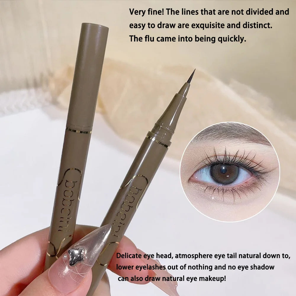Slim eyeliner is waterproof, sweat-proof, long-lasting and non-smudged. Newbie brown eyeliner liquid pen