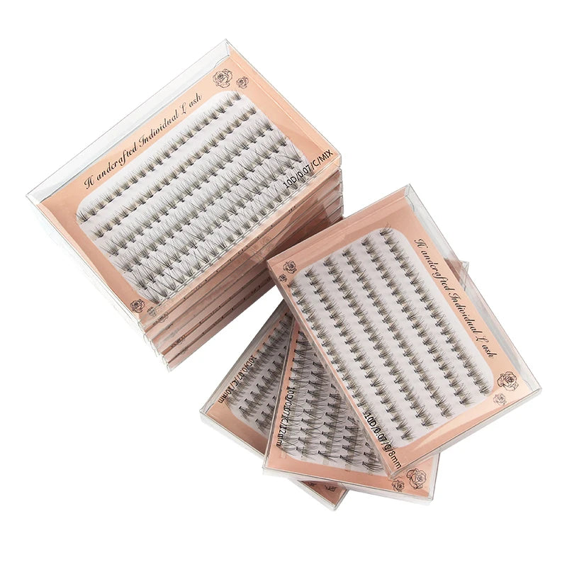 6 Rows 120 Bundles Eyelash Extension Natural Russian Volume Faux Cils Eyelashes Individual 10/20/30D Cluster False Lashes Makeup