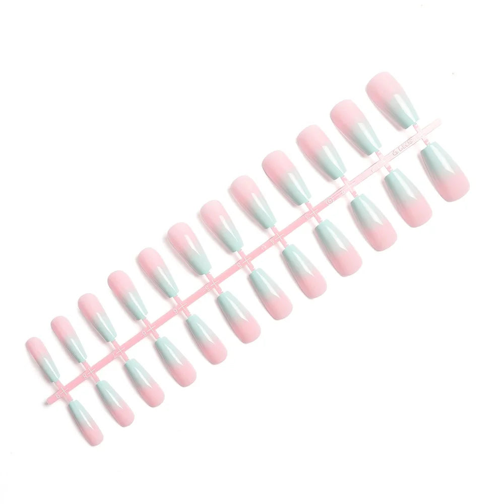 24Pcs Classical French Short Fake Nails Natural French Full Cover False Nails Classical Full Artificial Nails Basic Tools