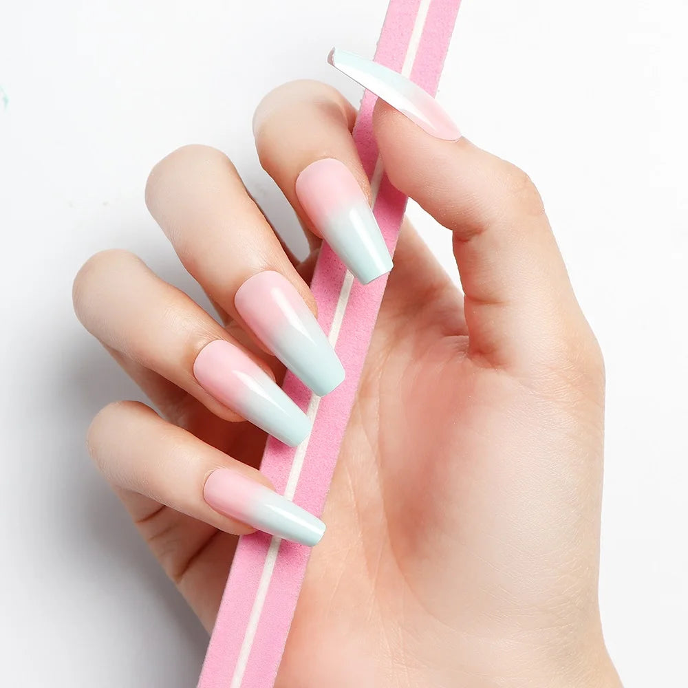 24Pcs Classical French Short Fake Nails Natural French Full Cover False Nails Classical Full Artificial Nails Basic Tools