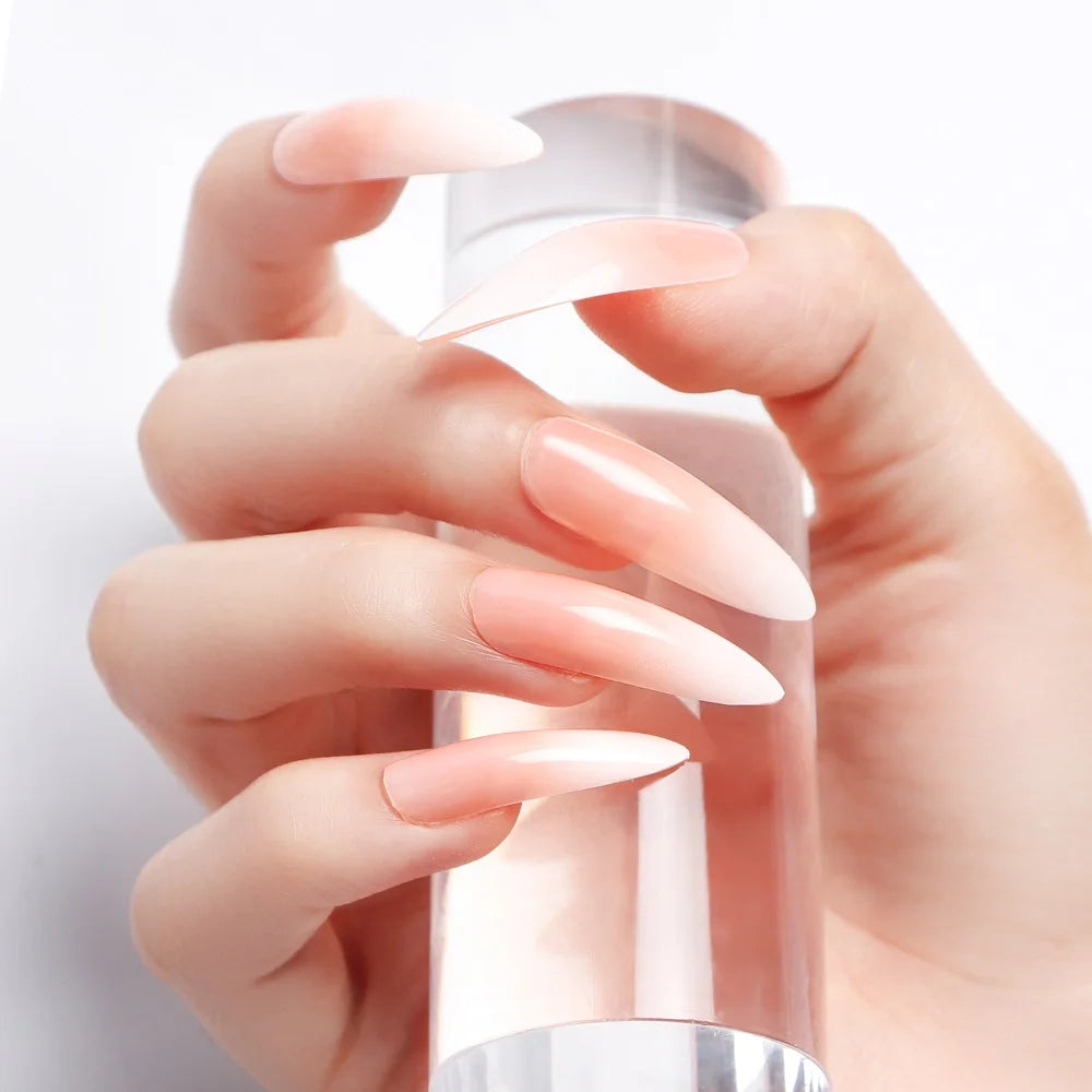 24Pcs Classical French Short Fake Nails Natural French Full Cover False Nails Classical Full Artificial Nails Basic Tools