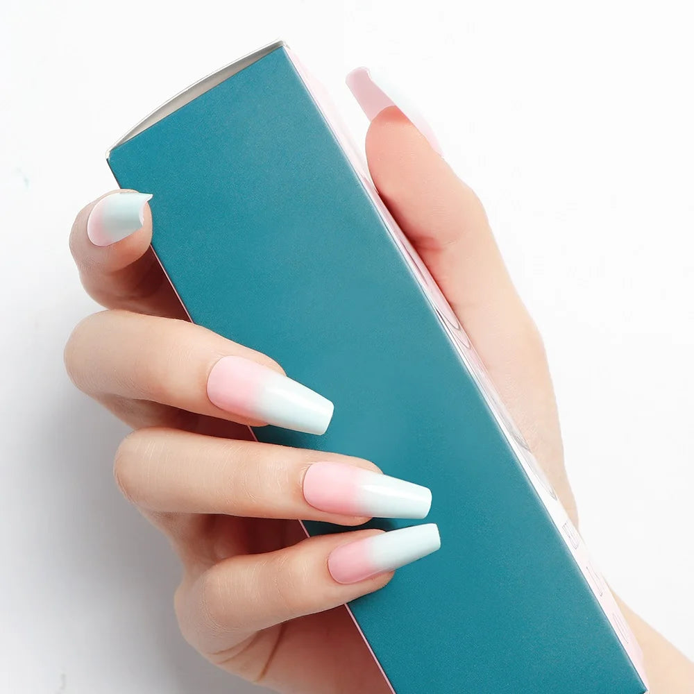 24Pcs Classical French Short Fake Nails Natural French Full Cover False Nails Classical Full Artificial Nails Basic Tools