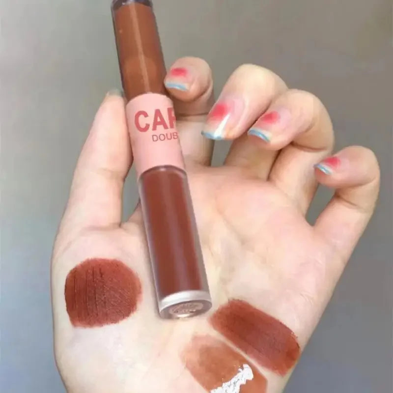 2-in-1 Matte Lipstick – Double Headed Lip Glaze, Moisturizing & Sweatproof