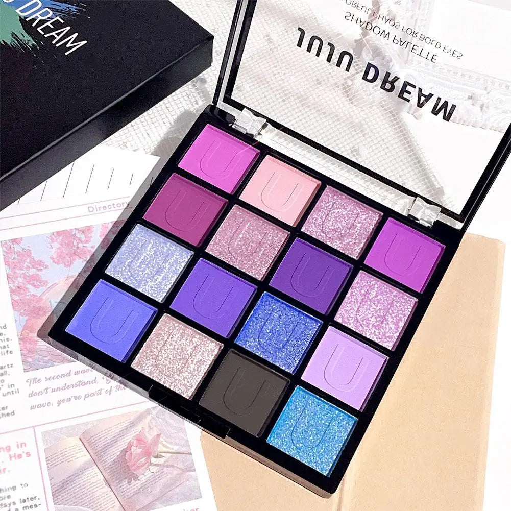 16 Color Rose Palette With Makeup Mirror Pearlescent Matte Glitter Shimmer Pigment Nude Longlasting Eye Shadow