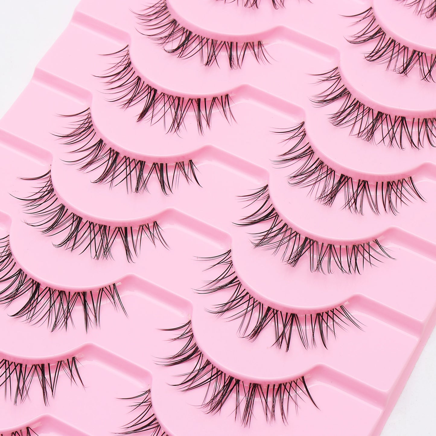 DINGSEN 10Pairs Clear Band Anime Natural False Eyelashes Manga Lashes False Eyelashes Korean Makeup Wholesale Fake Eyelashes