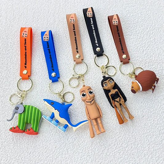 Italian Brainrot Animals Keychains for Accessories Funny Sigma Skibidi Rizz Cat Silly Meme Keyrings Fans Friends Gifts Wholesale