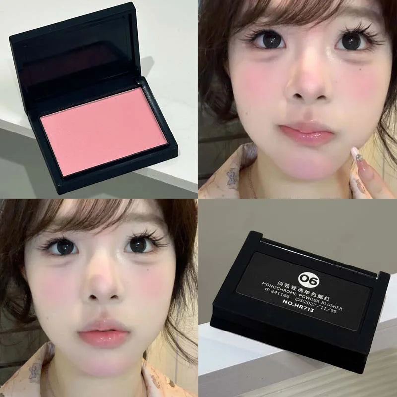 Silky Touch Powder Blusher Monochrome Korean Original Cosmetics  Natural Makeup With Low Saturation Matte Makeup Rouge Pink