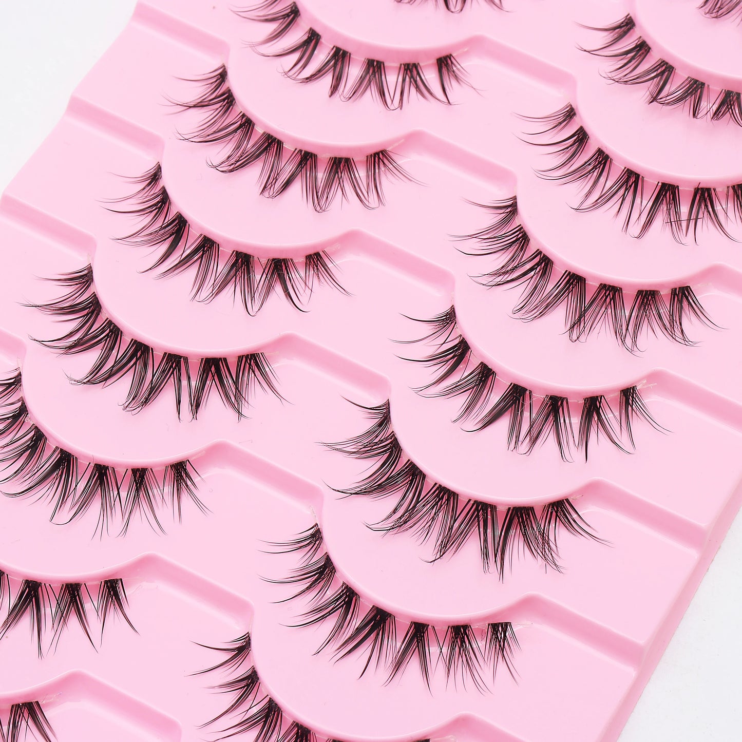 DINGSEN 10Pairs Clear Band Anime Natural False Eyelashes Manga Lashes False Eyelashes Korean Makeup Wholesale Fake Eyelashes