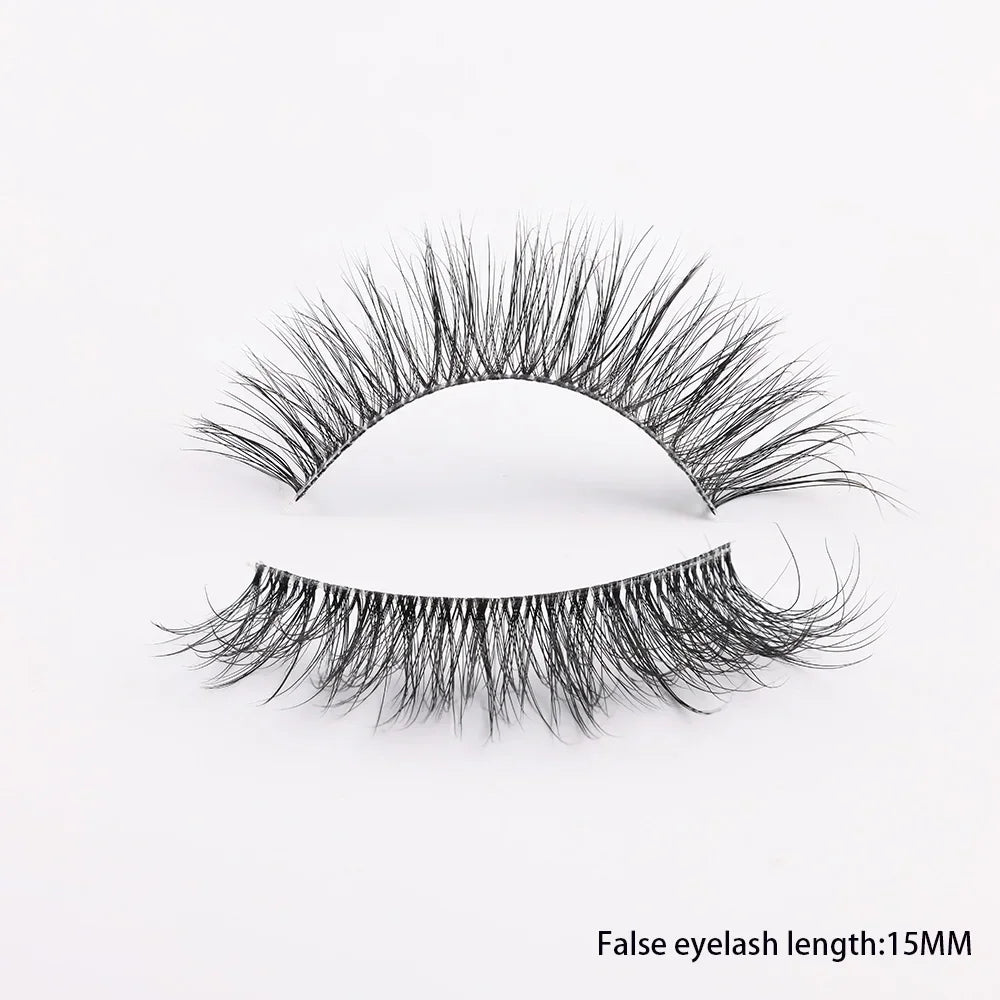 Clear Band Eyelashes Natural Fluffy 3D Mink Lashes D Curl  Volume Wispy False Eyelashes With Clear Band Soft  Reusable Lashes