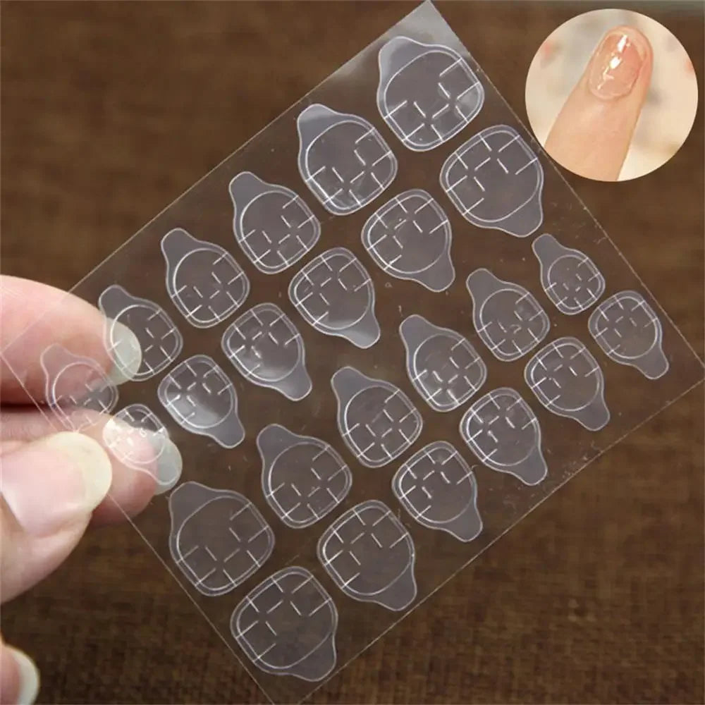 24pc nails Art Fake Nail Tips False Press on Coffin with Glue Stick Designs Clear Display Short Set Full Cover Artificial Square
