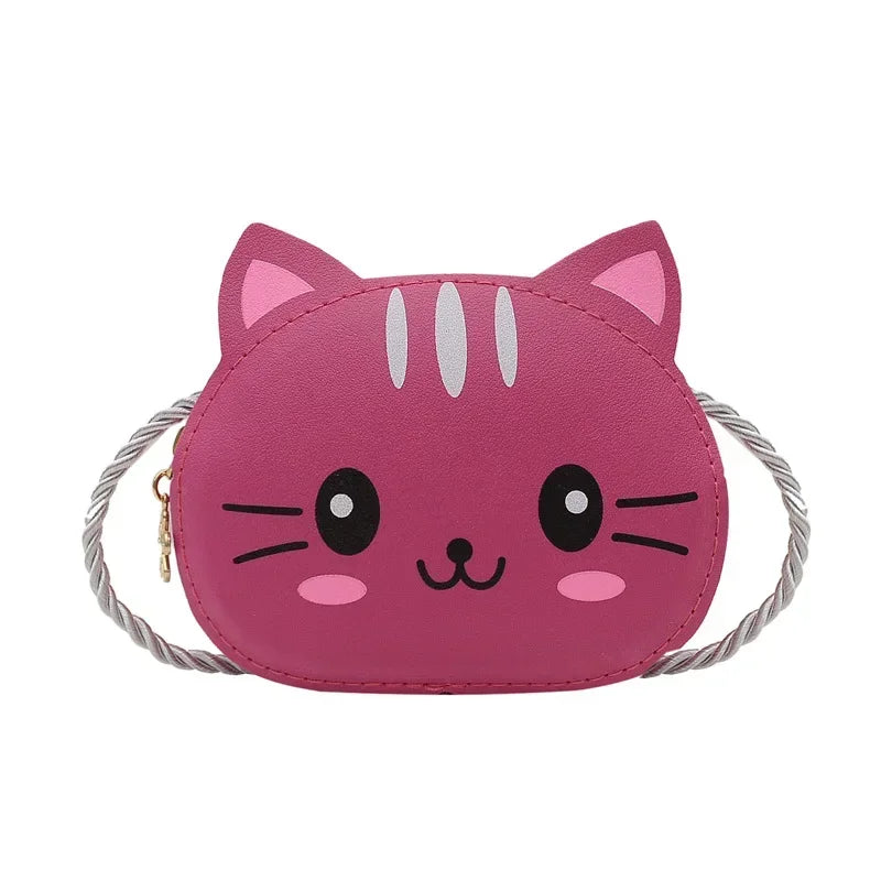 Cute PU Leather Children's Small Shoulder Bags Lovely Cartoon Baby Girls Coin Purse Handbags Princess Accessories Crossbody Bag