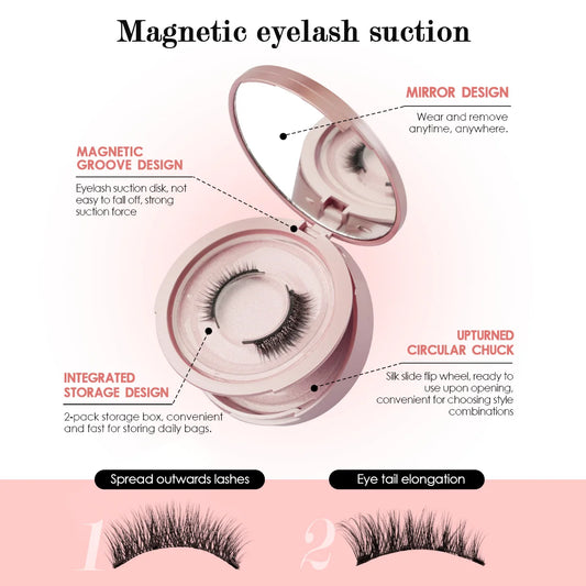 Magnetic Eyelashes 1/2 Pairs Handmade 3D Mink Lashes Reusable False Eyelashes Set Natural Long Fake Eyelash Makeup Tweezers Tool