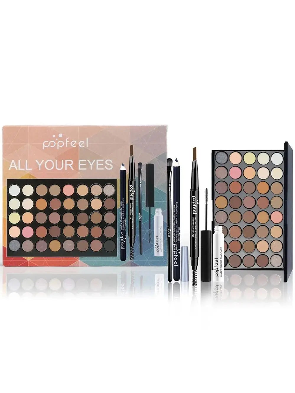 POPFEEL Eye Makeup Set – Eyeshadow, Eyeliner, Mascara & Eyebrow Pencil