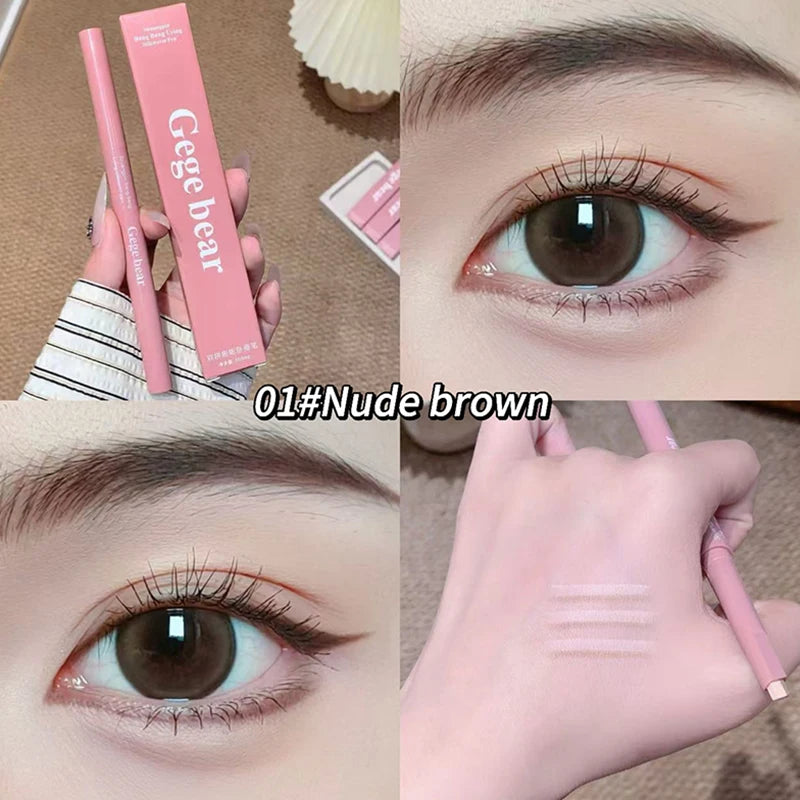 Dual-Tone Lying Silkworm Pencil Matte Highlighting Shadow Pencil Nude Beige Brown Brightening Cream Waterproof Makeup Tool