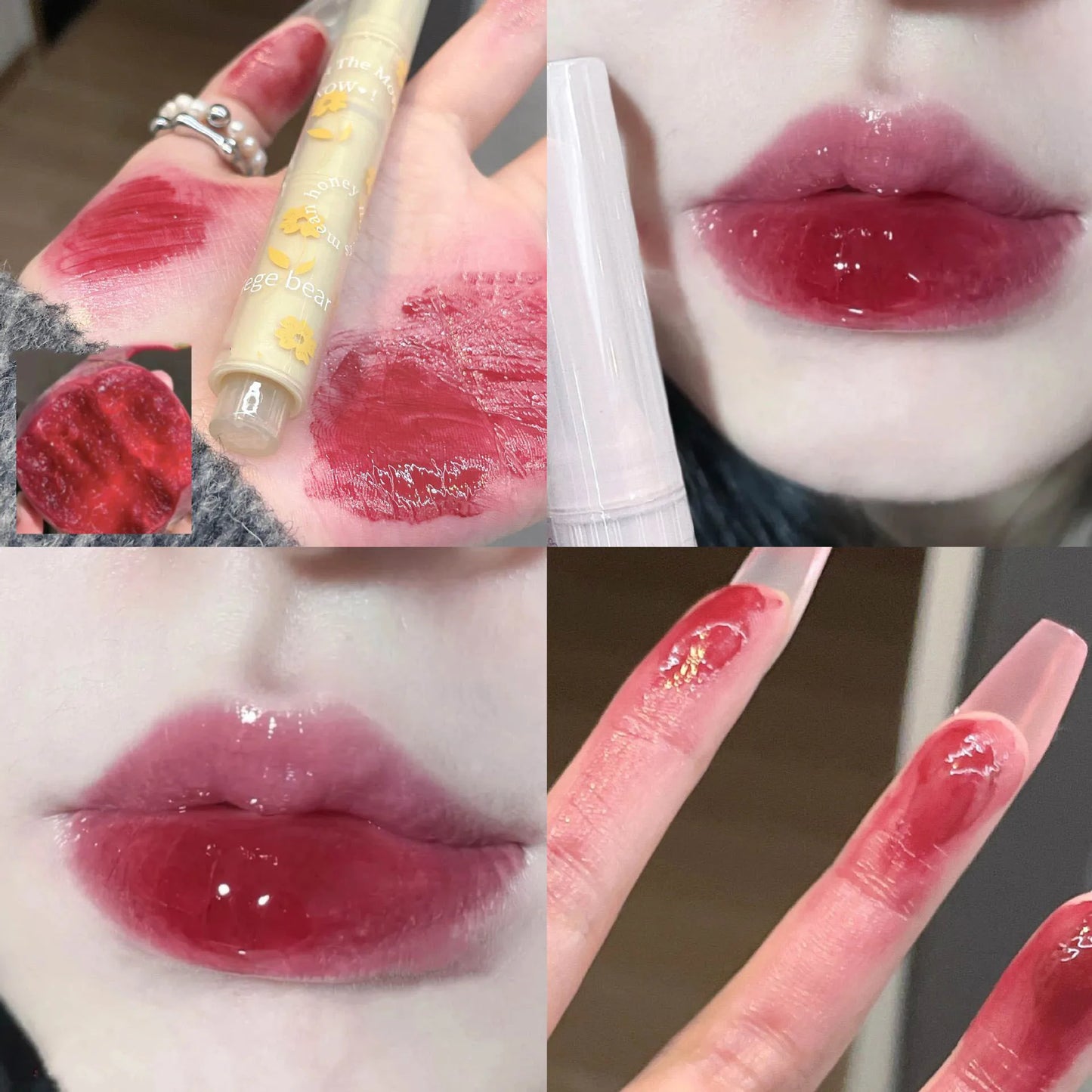 Water-Light Glitter Lip Tint Pen – Long Lasting & Moisturizing Heart-Shaped Lipstick