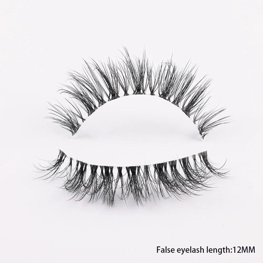 Clear Band Eyelashes Natural Fluffy 3D Mink Lashes D Curl  Volume Wispy False Eyelashes With Clear Band Soft  Reusable Lashes